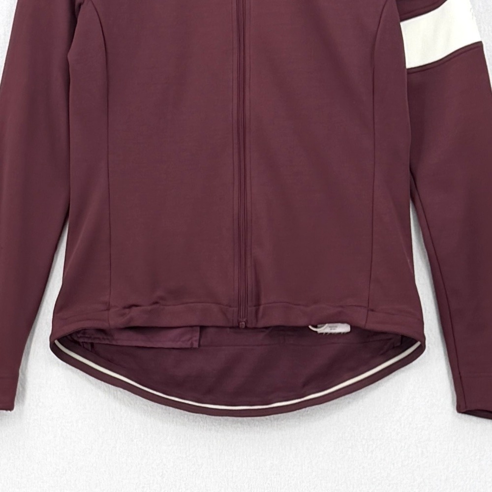 RAPHA Long Sleeve Jersey Women Medium Burgundy Cycling Merino Wool Blend Zip Up - Picture 9 of 16